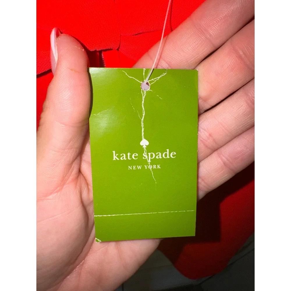 Kate Spade Sleeveless Bow Top Women Geranium Red Keyhole NJMU5699 Size 0